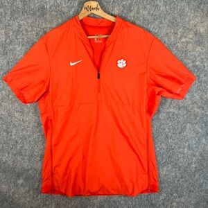 Clemson Tigers football Nike Vibrant Orange Quarter-Zip windbreaker mens medium